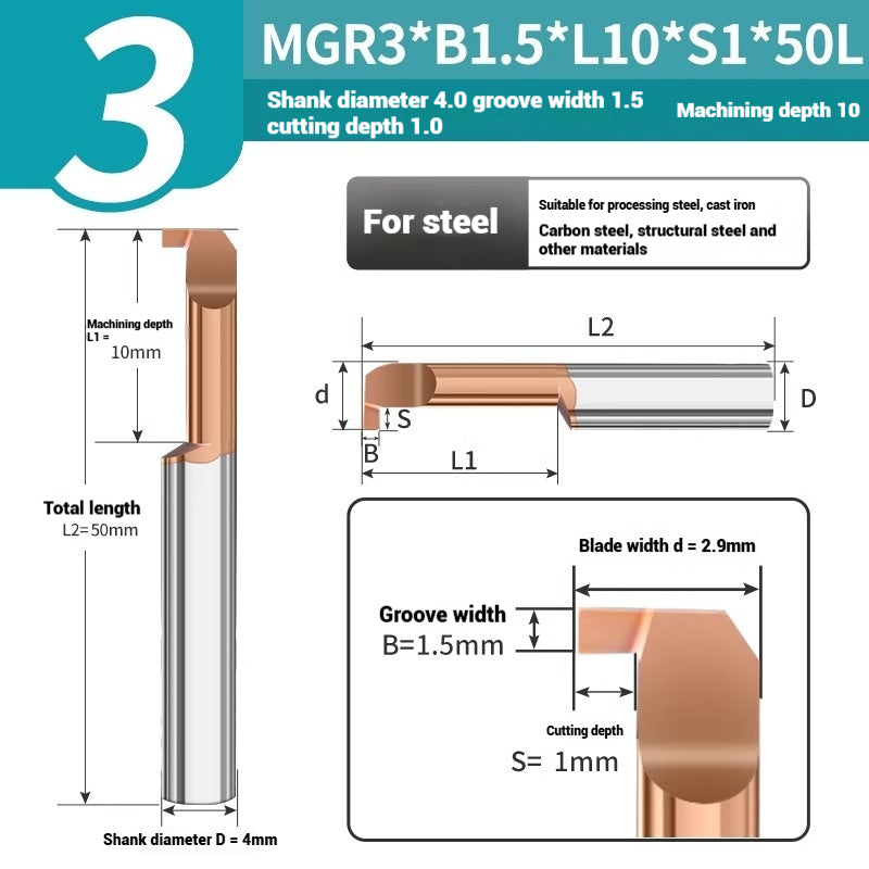 1135-CNC Small Bore Grooving Tool MGR Integral Tungsten Carbide Small Bore Hook Grooving Tool for Steel and Aluminum Internal Grooving Toolholder Shandong Denso Pricision Tools Co.,Ltd.